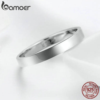 BAMOER haute qualité 925 bague en argent Sterling bague de mariage classique ronde bague femmes mariage fiançailles bijoux cadeau SCR343