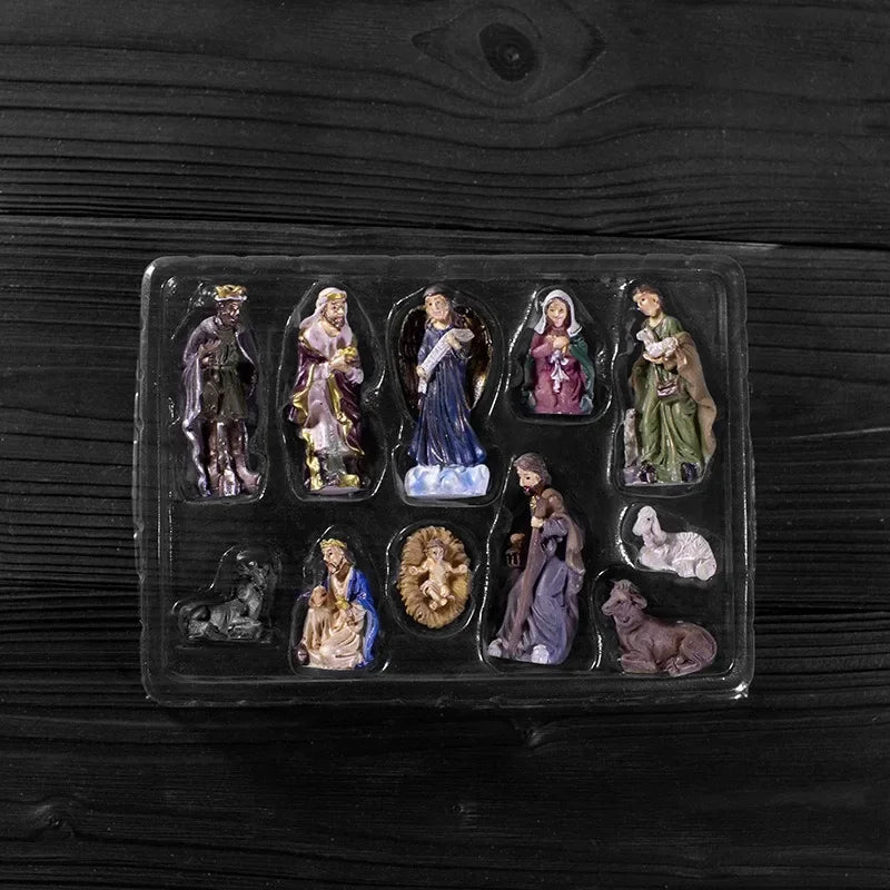 Ensemble de scène de la Nativité de Pâques, Crèche de Jésus de la Vie Réelle, Ornement de Noël CPull, Sainte Famille, Artisanat, Statue, Décor, Cadeaux