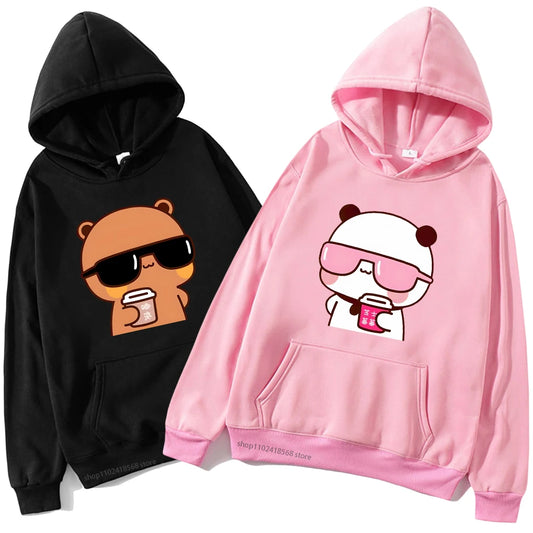 Sweat à capuche imprimé dessin animé Bubu Dudu pour hommes et femmes, sweats à capuche chauds, pull Kawaii, sweat Harajuku pour couple, sweat à capuche en polaire