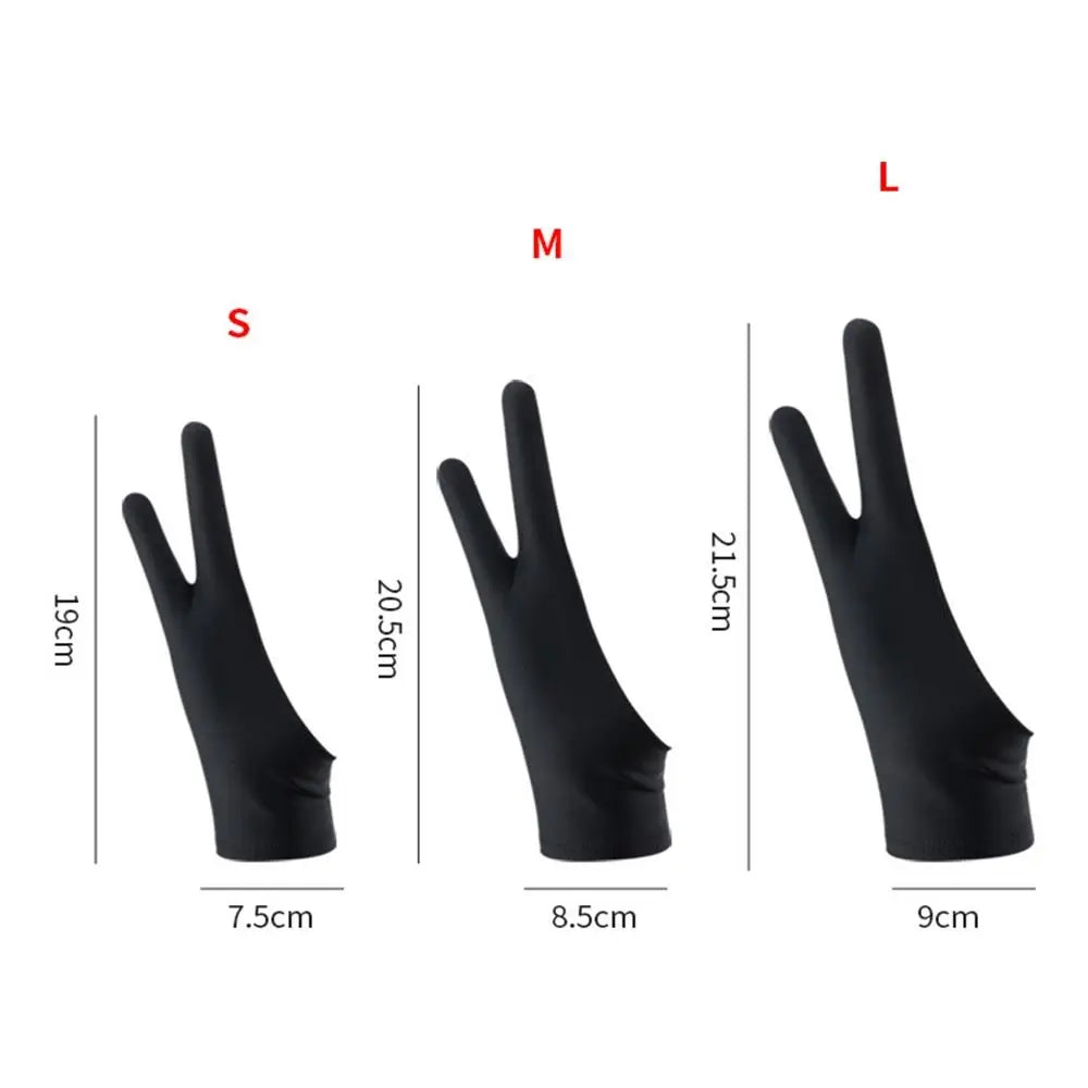 Stylet noir bleu gris rose Anti-salissure anti-rayures gant à deux doigts tablette dessin gant peinture gant écran gant