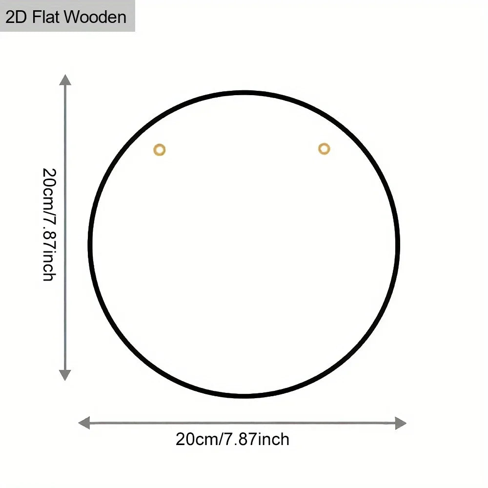 2D flat 1 Christian Christmas "Christmas Eve" circular wooden wall decoration, paper-cut effect pattern, festival decoration