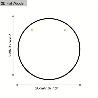 2D flat 1 Christian Christmas "Christmas Eve" circular wooden wall decoration, paper-cut effect pattern, festival decoration