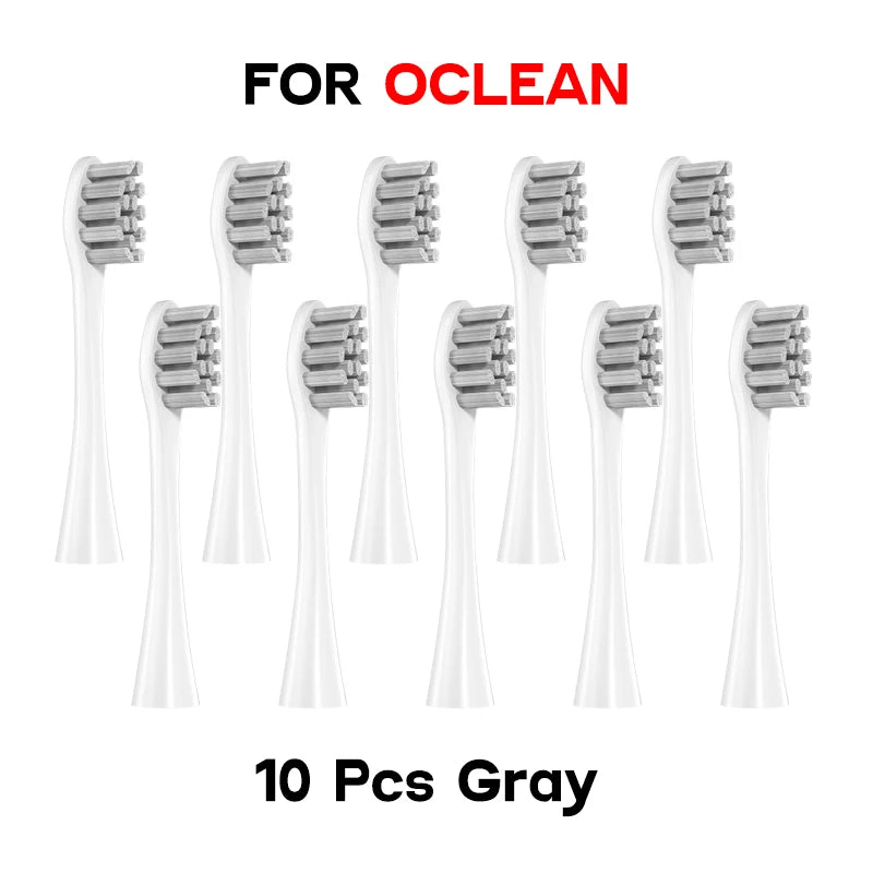 Têtes de brosse à dents de rechange, 10 pièces, pour Oclean, gamme complète, buses DuPont souples, scellées sous vide, emballées