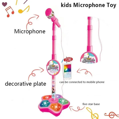 Microphone pour enfants avec support, chanson de karaoké, micro Vertical, Instrument de musique, jouets éducatifs d'entraînement cérébral, cadeau d'anniversaire pour fille et garçon