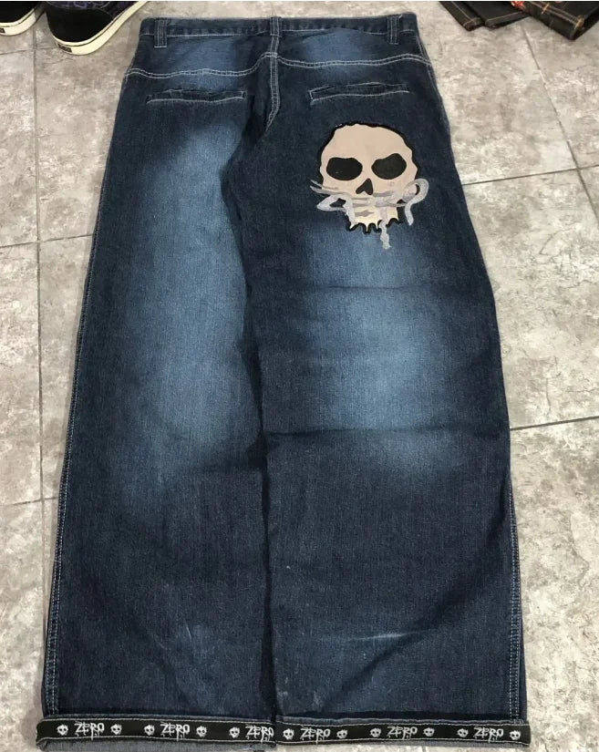 Jean en denim ample à jambes larges, style de rue, rétro, chaîne de bonbons imprimée neutre, nouveau couple, pantalon ample taille basse, printemps et été