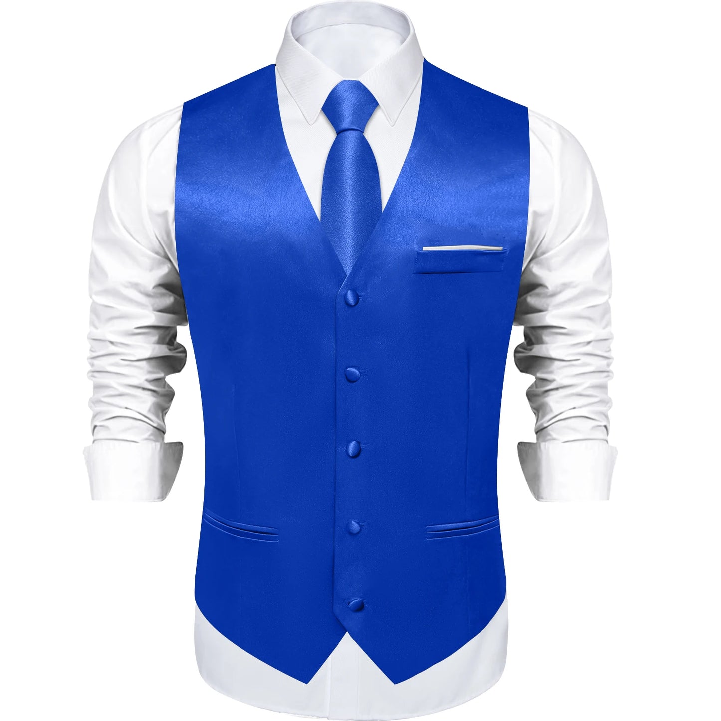 Costume en Satin solide, ensemble gilet et cravate, noir, blanc, bleu, rouge, smoking de mariage pour hommes, gilets d'affaires de luxe, bal de promo, veste sociale sans manches