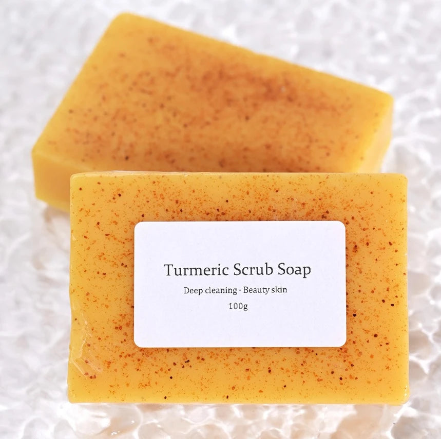 Savon de gommage kojique au curcuma naturel, savon de bain nettoyant, contrôle de l'huile et blanchiment, savons au curcuma kojique pour le visage, le bain et le corps
