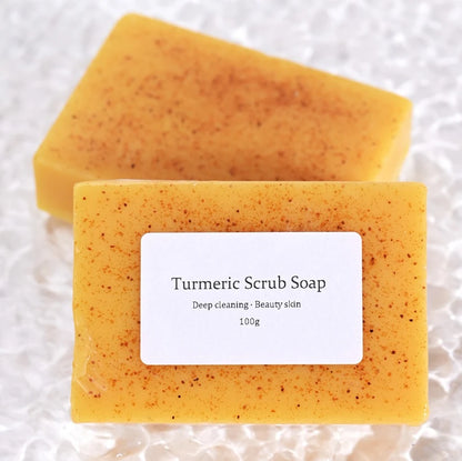 Savon de gommage kojique au curcuma naturel, savon de bain nettoyant, contrôle de l'huile et blanchiment, savons au curcuma kojique pour le visage, le bain et le corps