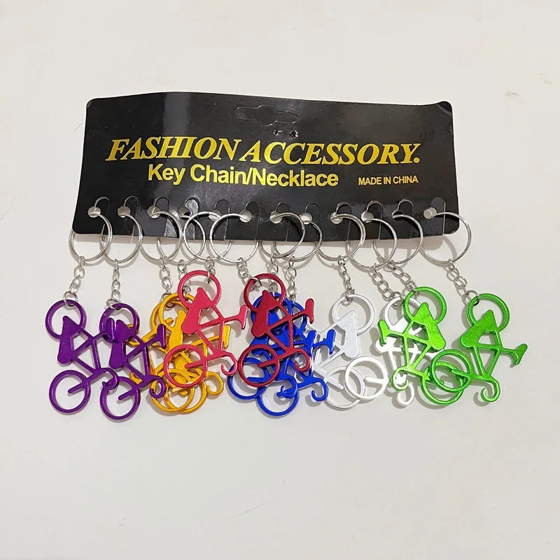 Porte-clés de vélo en métal, couleurs mélangées, ouvre-bouteille de vin et de bière, outil de bar, porte-clés EquiBike, 120 pièces