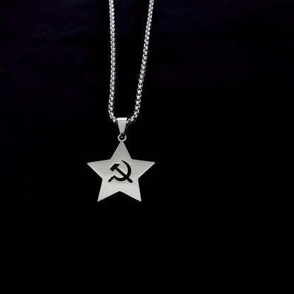 Collier pendentif URSS Faith pour hommes et femmes, étoile à cinq branches, bijoux fantaisie, gadgets JOBoy EDC, cadeaux pour les amoureux, hommes, femmes, filles
