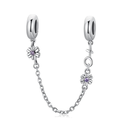 Meilleure vente 100% argent Sterling 925 la clé de coeur silicone sécurité chaîne breloque Wostu Original perles Bracelet bijoux CQC606