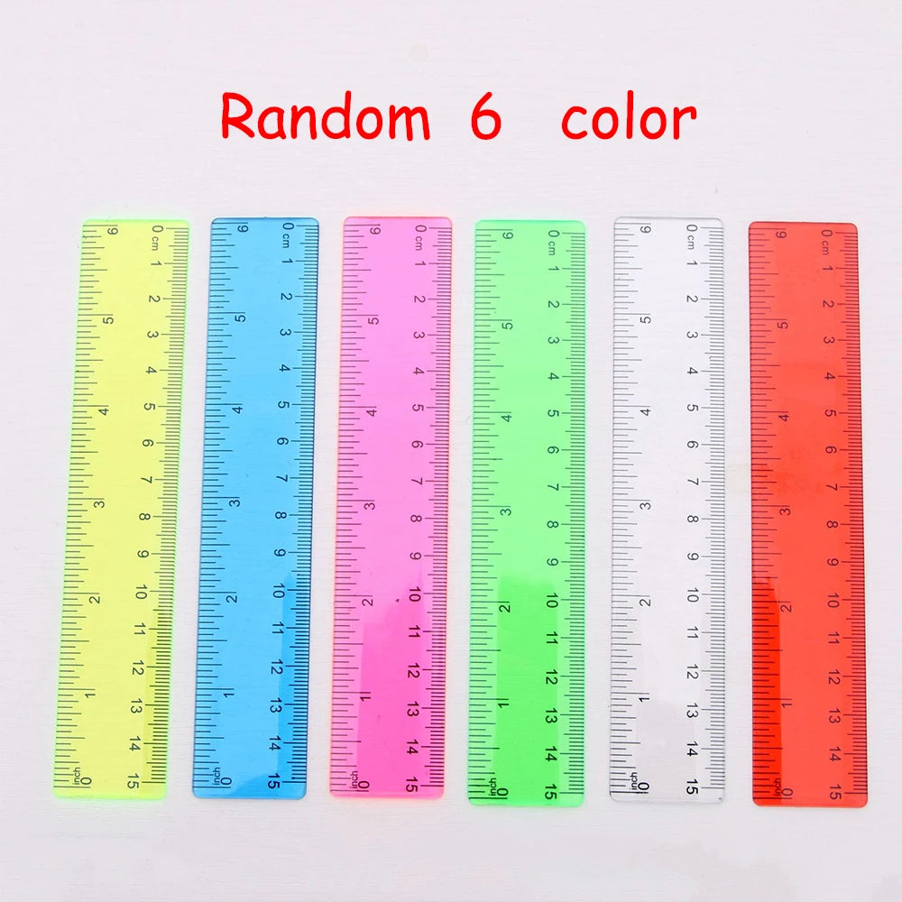 Ensemble de 6 règles de 15cm, règle droite en plastique couleur bonbon