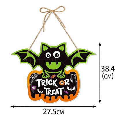 Décorations suspendues d'halloween, décoration murale de porte fantôme chauve-souris, ornements de citrouille pour fête, maison hantée, décorations de scène de Bar