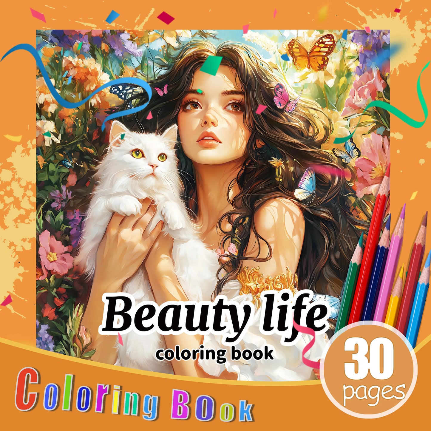Livre d'images pour adultes: 30 Pages, livre de coloriage de beauté et de vie pour enfants, peinture Graffiti à la main, dessin artistique, cadeau Parent-enfant