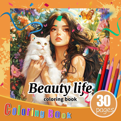 Livre d'images pour adultes: 30 Pages, livre de coloriage de beauté et de vie pour enfants, peinture Graffiti à la main, dessin artistique, cadeau Parent-enfant