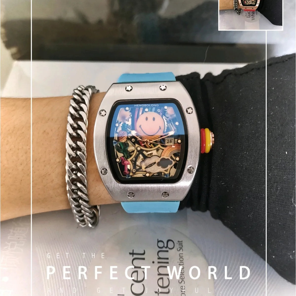 Nouvelle mode d'affaires en Relief tridimensionnel lumineux Cool Quartz hommes montres personnalité montre de luxe horloge AAA hommes montre