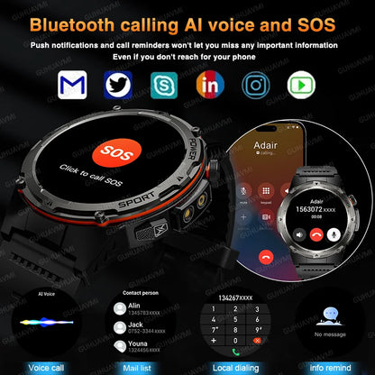 GUHUAVMI - t-rex 3 GPS piste montre intelligente hommes 3ATM étanche UV infrarouge 1.39 pouces