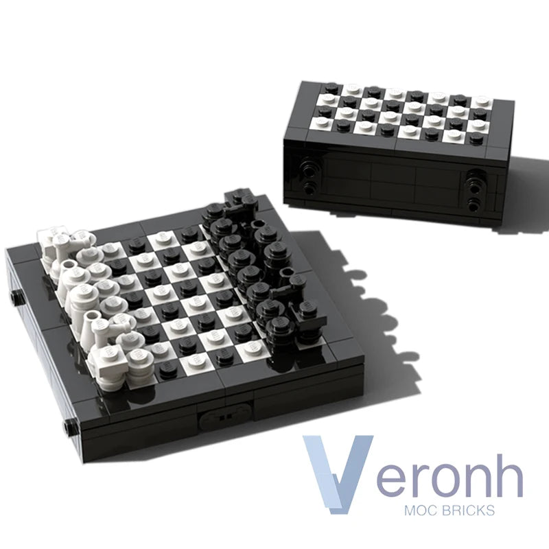 Jeu d'échecs International de voyage pliable et Portable, blocs de construction, briques Moc, Puzzle éducatif, jouets pour enfants, cadeaux d'anniversaire et de noël