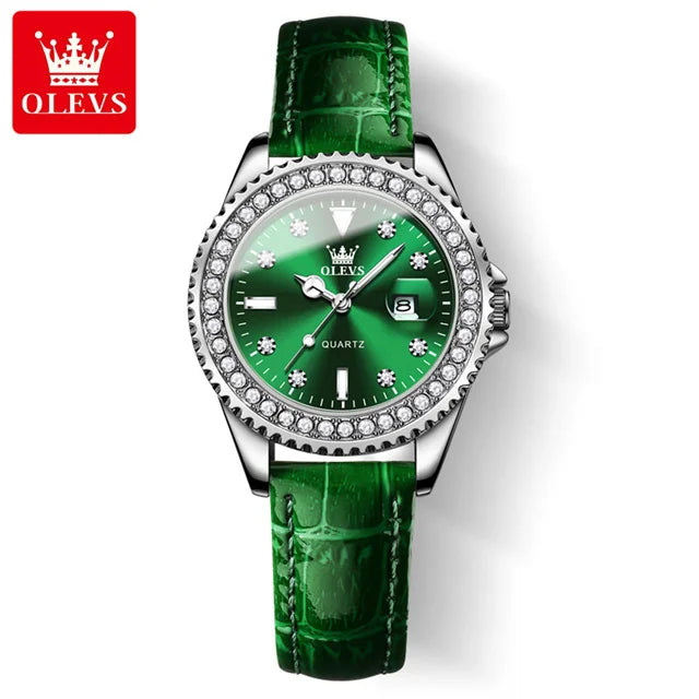 OLEVS 9945 Original diamant montre à Quartz pour femmes  élégant montres en acier inoxydable étanche femmes montres