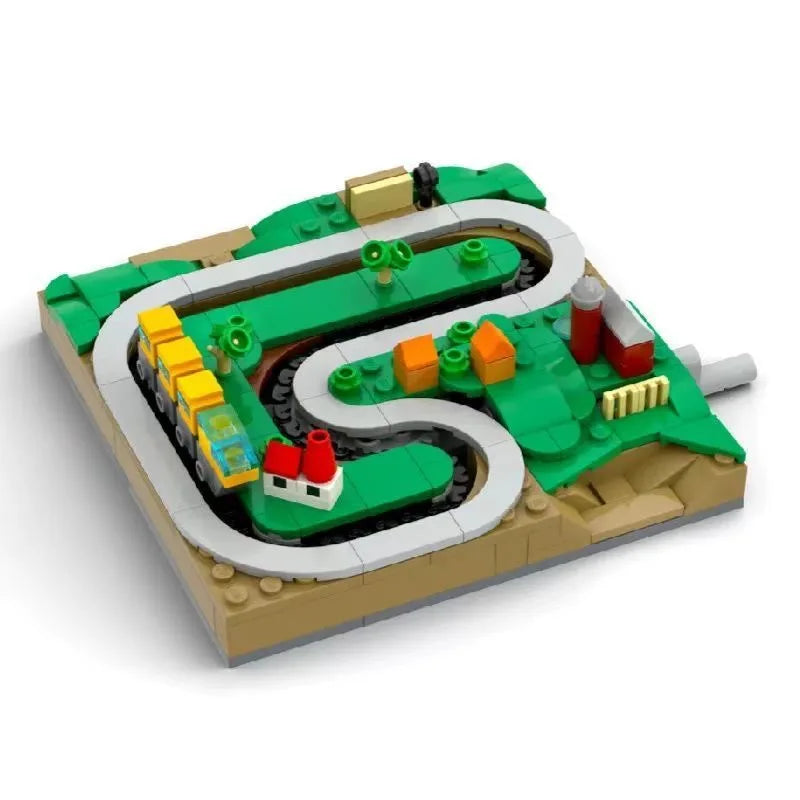 Blocs de construction MOC blocs de construction de piste de train à manivelle modèle blocs de construction de train assemblés jouets pour garçons et filles ornements