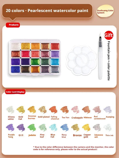 Ensemble de peinture d'interconnexion solide nacré, pigments d'interconnexion scintillants pour le dessin, la peinture, l'écriture, l'art, les fournitures scolaires, 12-60 couleurs