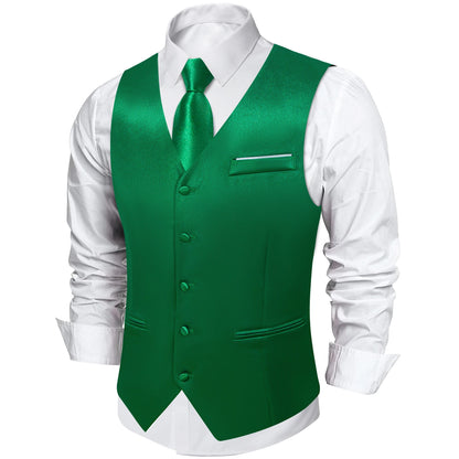 Costume en Satin solide, ensemble gilet et cravate, noir, blanc, bleu, rouge, smoking de mariage pour hommes, gilets d'affaires de luxe, bal de promo, veste sociale sans manches