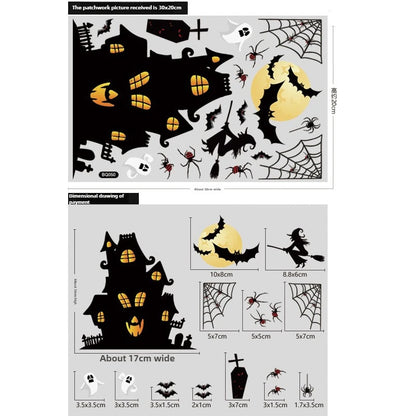 Autocollants de fenêtre électrostatiques pour vitrine en verre d'halloween, décoration de scène fantôme Zombies citrouille araignées, décoration de fête d'halloween