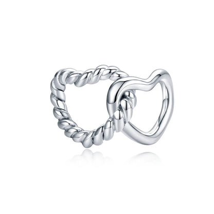 BISAER 925 en argent Sterling coeur série breloque perle coloré Zircon pendentif ajustement famille fête des mères anniversaire Bracelet bijoux à bricoler soi-même