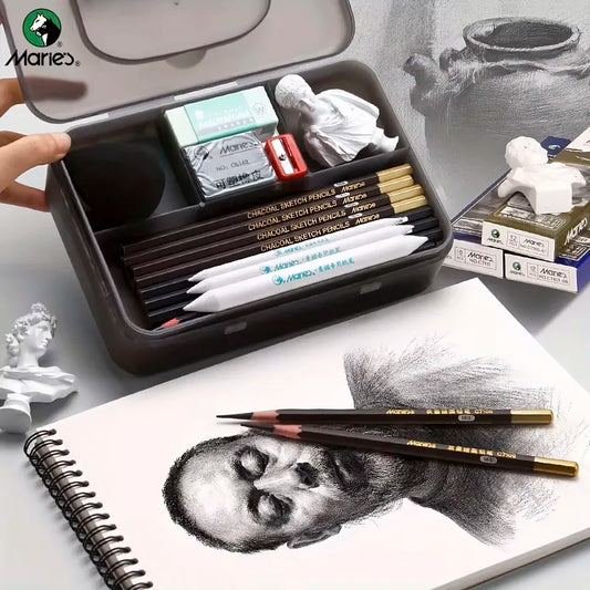 Marie's – ensemble de crayons de grande capacité, 31 pièces/44 pièces, boîte Double couche pour croquis et peinture pour adultes, étudiants et artistes