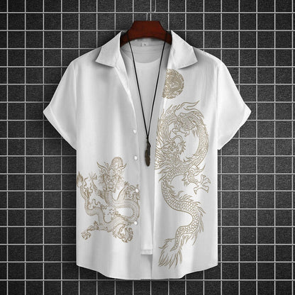 Chemises à manches courtes pour hommes, vêtements graphiques Y-Dragon, chemises 3D, streetwear décontracté, mode, été, déclin, chemisier masculin, 2024
