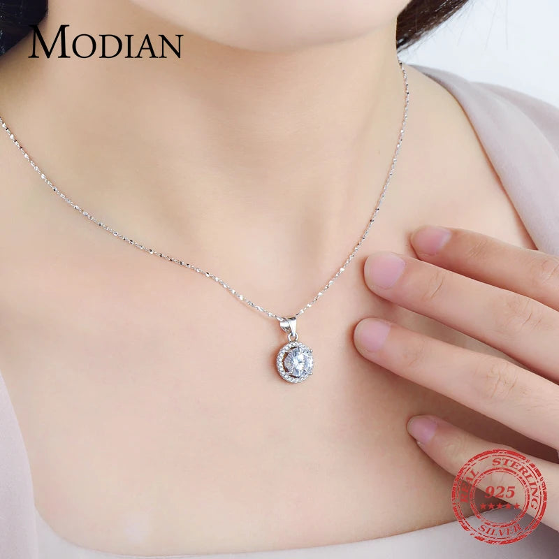 Collier de marque de luxe en argent Sterling 925 véritable avec 2.0Ct AAAAA niveau Zircon colliers cadeau bijoux pour femmes