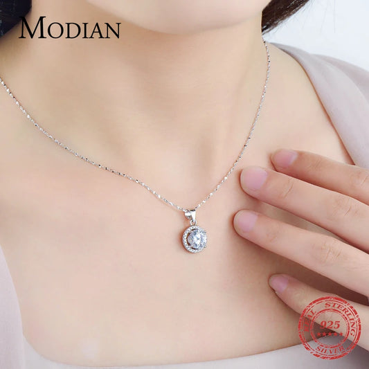Collier de marque de luxe en argent Sterling 925 véritable avec 2.0Ct AAAAA niveau Zircon colliers cadeau bijoux pour femmes