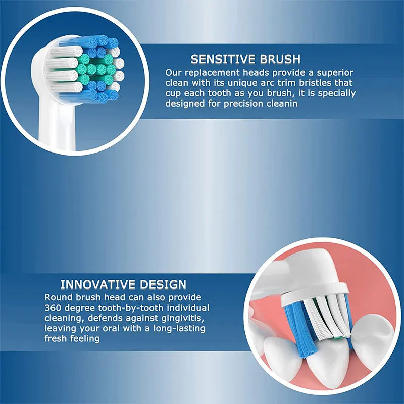 Tête de brosse à dents Compatible avec la brosse à dents électrique Oral b Braun, têtes de brosse de remplacement de précision pour Pro Smart Genius, Effici