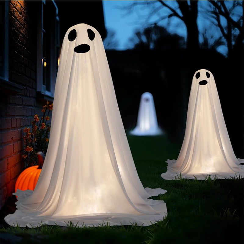 Décor fantôme LED d'Halloween – Décorations de chapeau de sorcière éclairées mignonnes et effrayantes pour porche, cour et accessoires d'affichage d'intérieur de la maison