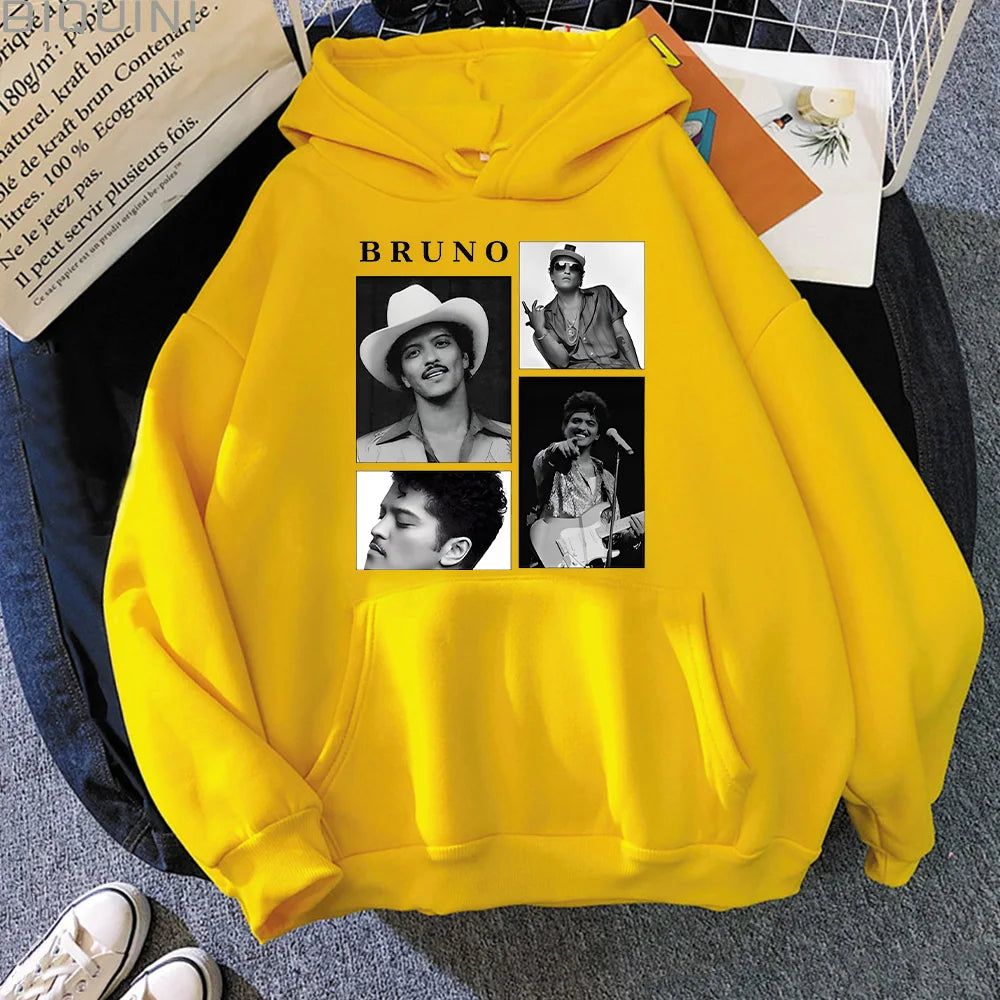 Bruno Grain-Sweat-shirt à capuche vintage unisexe, pull classique, vêtements pour hommes et femmes, Funk Soul Music Merch
