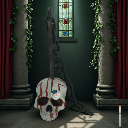 Fournitures de fête créatives de crâne sanglant d'Halloween, décorations de table terrifiantes, arrangements d'atmosphère mystérieuse, style gothique,