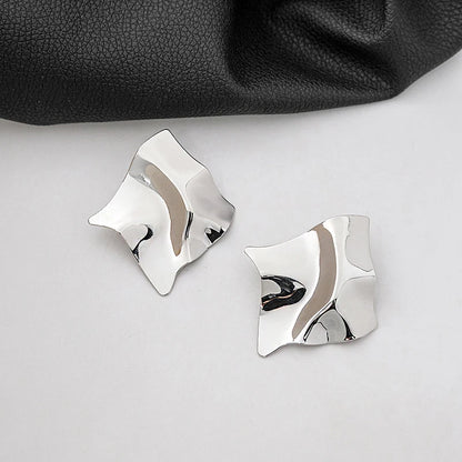 Boucles d'oreilles pendantes en métal pour femmes, boucles d'oreilles Pmot irrégulières, boucles d'oreilles géométriques torsadées,