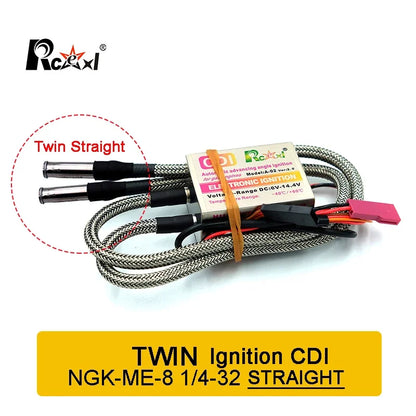 Rcexl Simple/Twin VILLE CDI NGK-ME-8 1/4-32 90/ 120 Résistant ou Droit pour Gaz GOLD DLE Moteur RC Avion