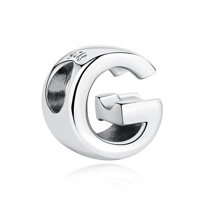 925 argent Sterling breloque perle Vintage Alphabet A-Z lettre pendentif breloques ajustement marque Bracelets colliers femmes bijoux à bricoler soi-même