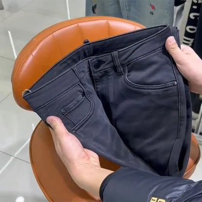 Jeans en denim de style coréen pour hommes, pantalons crayon, streetwear décontracté, gris fumée, petit ami, noir, mince, mode de luxe, vêtements de créateur