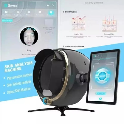 Scanner de peau 3D, analyseur de soins du visage, Machine de moniteur, miroir magique, Test Portable, détecteur d'anglais, analyse de Test de caméra faciale