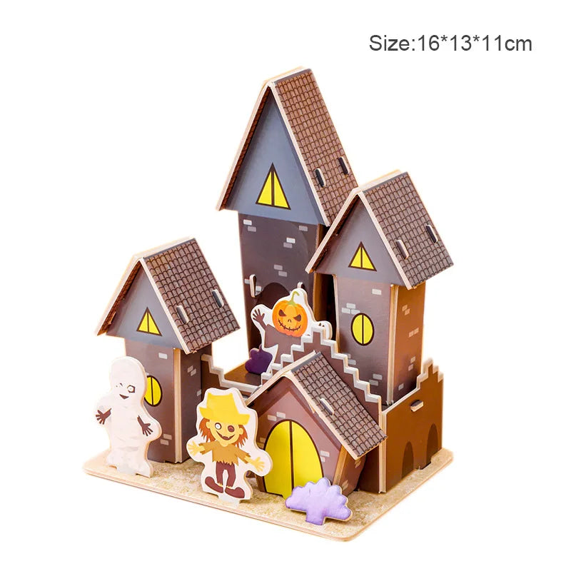 Modèle de Construction de château de dessin animé, carte en papier 3D, Puzzle, jouets pour enfants, jouets éducatifs d'intérêt faits à la main