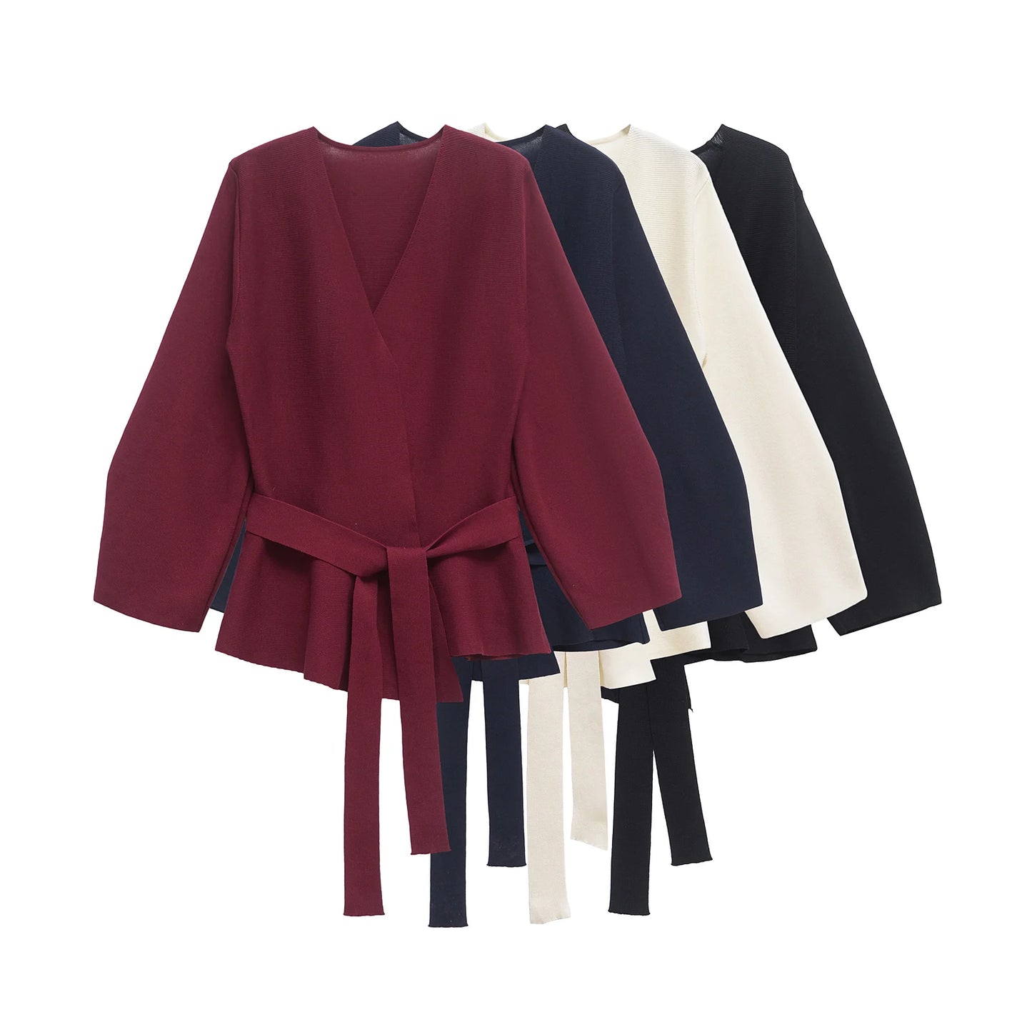 TRAFSHE printemps femmes épaulière ceinture tricot Blazer femmes rétro col en v à manches longues polyvalent femme manteau femmes vêtements 9598/128