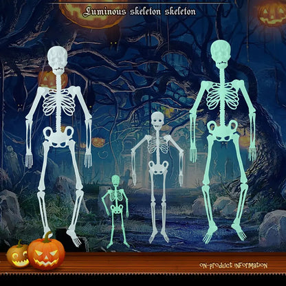 Halloween lumineux suspendu squelette décoration fête cour jardin décoration lueur faux crâne effrayant maison effrayant pendentif accessoires