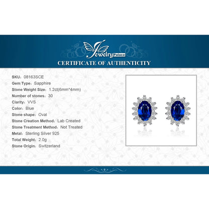 JewelryPalace – boucles d'oreilles en argent Sterling 925, saphir bleu, rubis, améthyste naturelle, grenat, péridot, topaze,