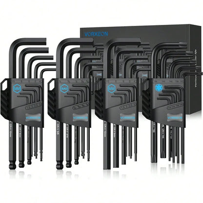 Jeu de clés Allen 6150CRV, 4 pièces, 36 pièces, extrémité sphérique longue, clé en L avec codage Visible pour vélo, réparation de meubles de Moto, bricolage domestique