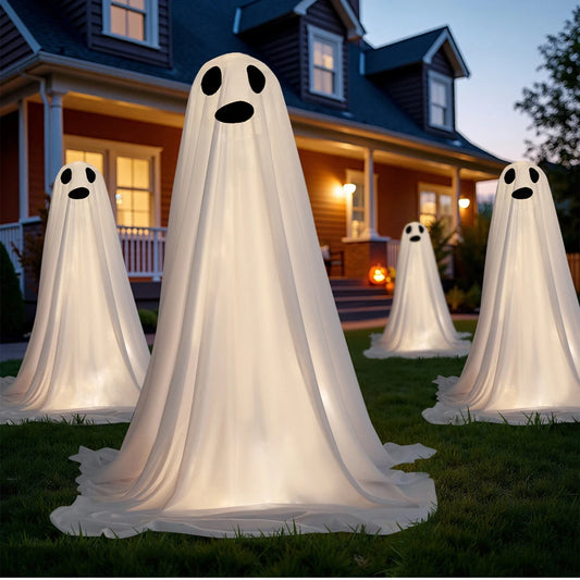Décor fantôme LED d'Halloween – Décorations de chapeau de sorcière éclairées mignonnes et effrayantes pour porche, cour et accessoires d'affichage d'intérieur de la maison