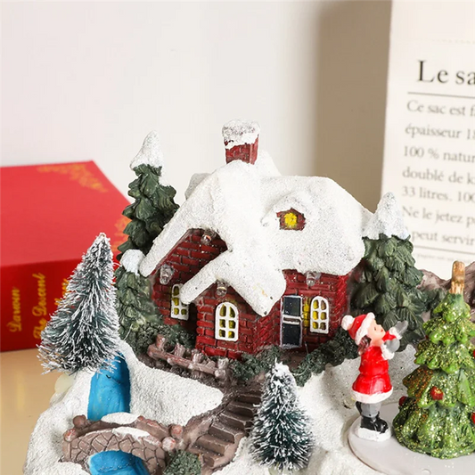 Statue de musique rotative de noël, décoration de maison, ornements de bureau, cadeaux de vacances 12k