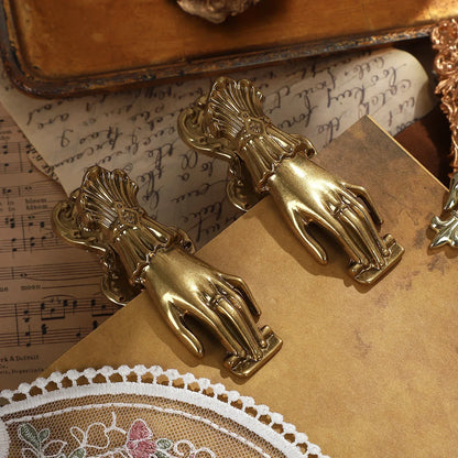 Pince à billet en métal vintage pour dame, pince à main en alliage, note de voyage ancienne, bricolage créatif, outils de journal, papeterie, 1 pièce