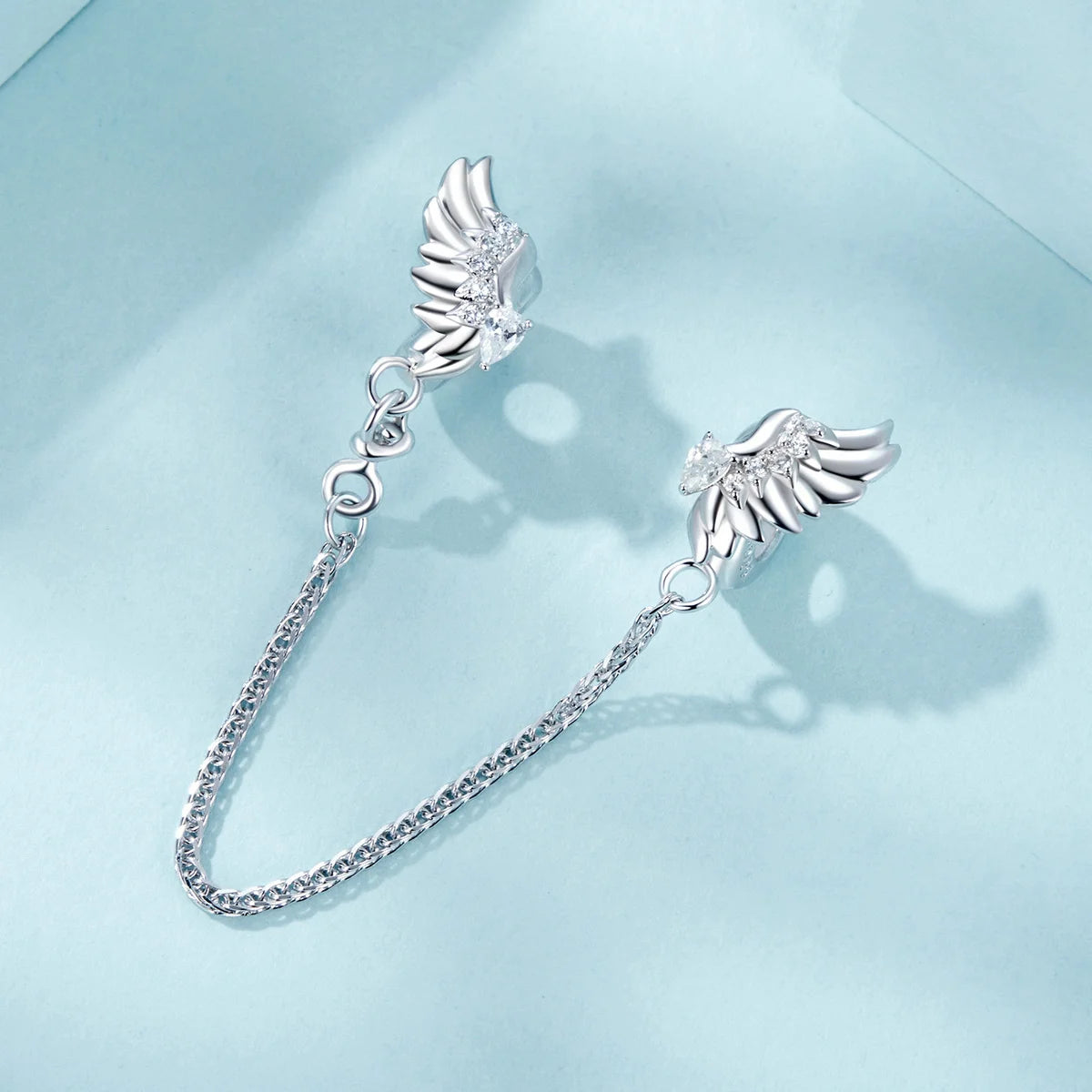 Meilleure vente 100% argent Sterling 925 la clé de coeur silicone sécurité chaîne breloque Wostu Original perles Bracelet bijoux CQC606